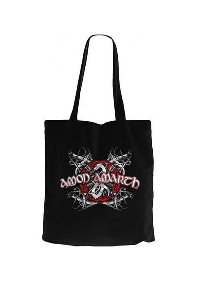 Amon Amarth Black and Red Siyah Kanvas Bez Çanta Siyah