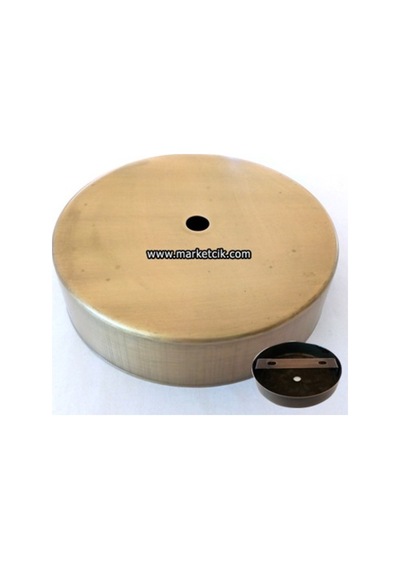 Avize, Abajur Için Yuvarlak Sarı Metal Rozans 10 Cm