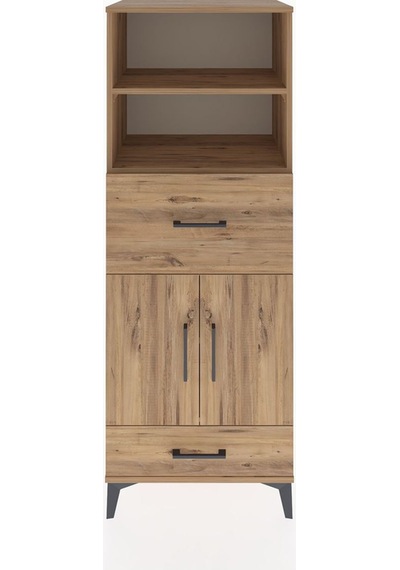 Hyperion Dolap 4 Raflı 2 Çekmeceli 2 Kapaklı 60x44x163 Çam-çam Atlas Çam