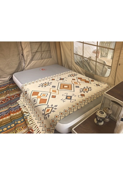 Shufa Drop Stitch Çift Kişilik Şişme Yatak 200x140x20 Cm Hava Kaçırmaz Kamp Ve Ev Tipi Lüks Hava Yatağı Bej