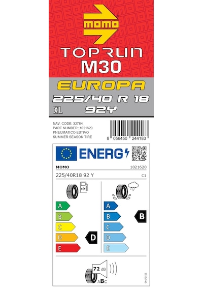 Momo 225/40 R18 92Y XL M30 Toprun Yaz Lastiği 2025