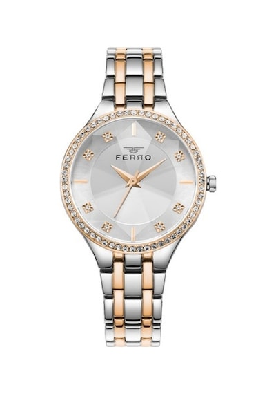 Ferro Fl21467a-e Quartz Çelik Rose/gri 35 Mm Kadın Kol Saati