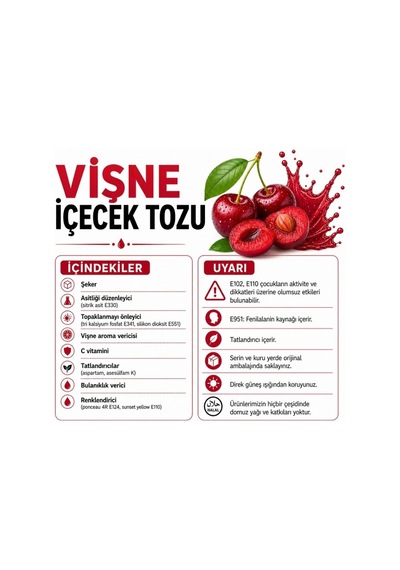 Ori Vişne Aromalı Soğuk Şerbetlik İçecek Tozu 450 Gr