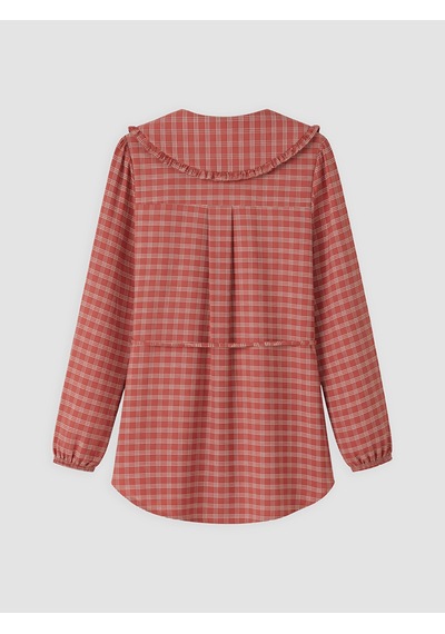 Lcw Everyday Bordo Bebe Yaka Ekose Kadın Gömlek Tunik