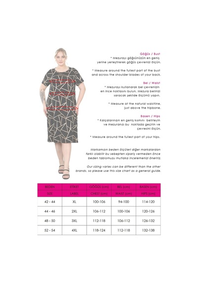 Mooi Xxl Kadın Siyah Bej Geometrik Desen Midi Elbise Siyah Bej Bej - Siyah