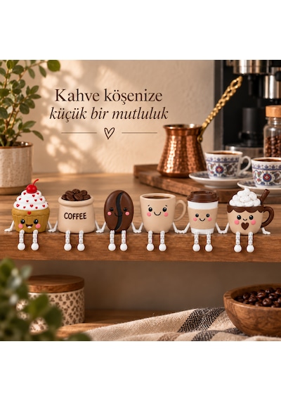 Kahve Köşesi Süsü Sallanan Bacaklı Mini Figür Dekoratif Raf Ve Masa Süsü 4 Cm Dekoratif Objeler