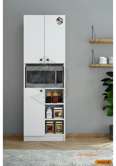 Tamamı Mdf 3 Kapaklı Modern Tasarım Çok Amaçlı Beyaz Mini Fırın D