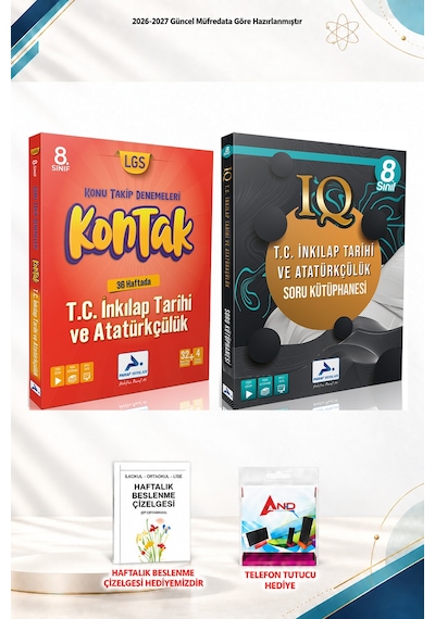 2026-2027 Paraf Yayınları 8. Sınıf 2 Kitap Seti - T.c. İnkılap Tarihi Kontak + Iq