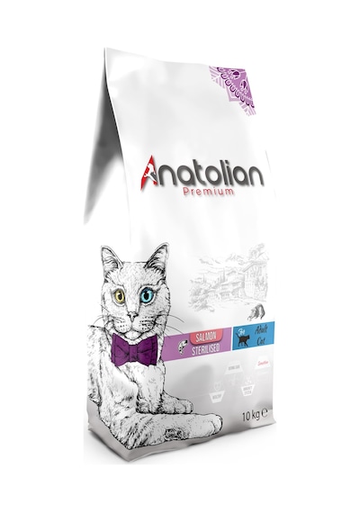 Anatolian Premium Kısırlaştırılmış Somon Etli Yetişkin Kedi Maması 10 KG