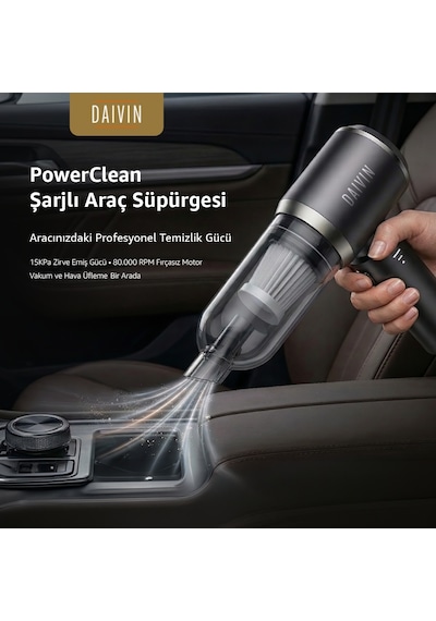 Daivin Powerclean Şarjlı Araç Süpürgesi