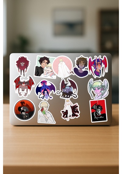 Devilman Crybaby Anime Telefon Laptop Bullet Journal Sticker Paketi 25 Adet Çok Renkli
