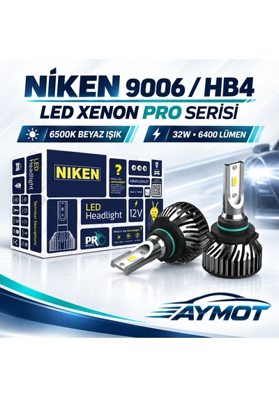 Niken 9006 Hb4 Pro Serisi Led Xenon Far Ampulü 6500k Güçlü Beyaz Işık -