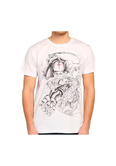 Bant Giyim - Fullmetal Alchemist Beyaz Erkek T-Shirt Tişört
