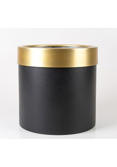 Rüzgar Yapay Çiçekçilik 22x22 Metal Saksı Siyah Gold