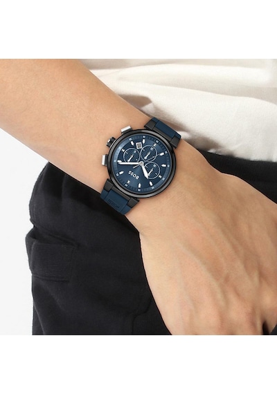Hugo Boss HB1513998 Silikon Mavi 44 mm Erkek Kol Saati