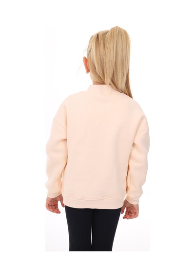 Toontoy Kız Çocuk Baskılı Sweatshirt Bej