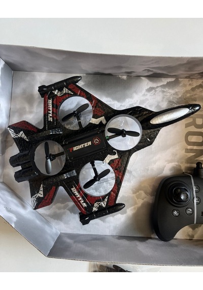 Uzaktan Kumandalı Uçak Dron Thunder Combat Kırmızı 2.4ghz 360 Derece Dönebilen Led Işıklı Otom