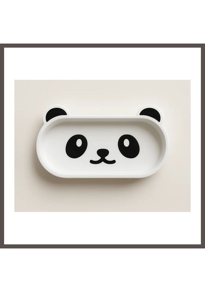 Bezos 3d Baskı Panda Gözlük Tepsisi Sevimli Masaüstü Gözlük Tutucu Ve Kalemlik Tepsisi Beyaz Siyah Nxrlvng