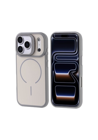 Zore İphone 17 Pro Kılıf M-safe Şarj Özellikli Kamera Standlı Nvth Notron Kapak - Lacivert