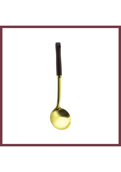 Storeşahin Metal Servis Kepçe Ahşap Saplı 35cm Altın Shn0720