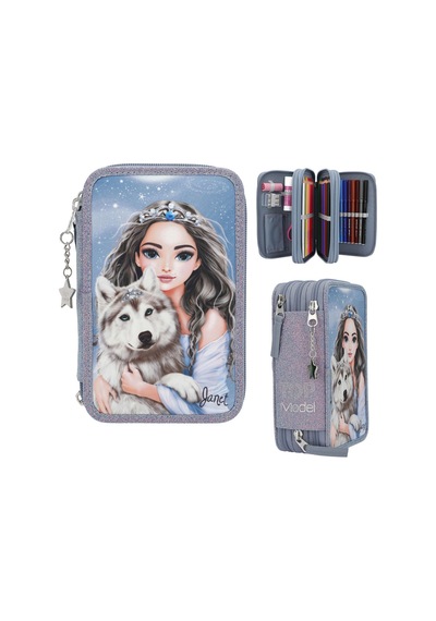 Top Model İçi Dolu Kalem Kutu Wolf 13149 Çok Renkli
