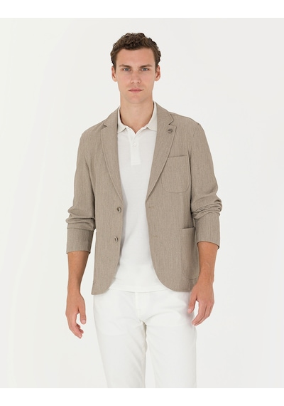 Pierre Cardin Erkek Vizon Ekstra Slim Fit Spor Ceket 50269735-vr052 Kahverengi