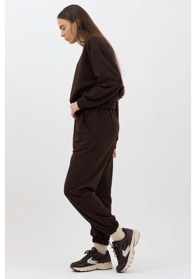 Buly Cozy Beli Lastikli Jogger Eşofman Altı Acı Kahve