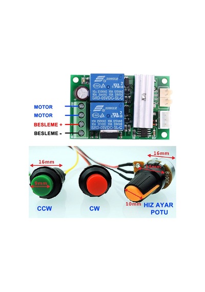 30a 24v Dc Motor Pwm Hız Kontrol Sürücü Devresi %0 100 Ayarlanabilir Ileri Geri Veya Durdurma Yön