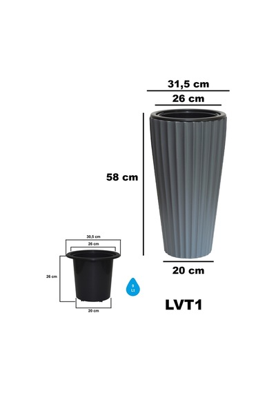Rüzgar Yapay Çiçekçilik Serinova Lilyum Saksı Siyah