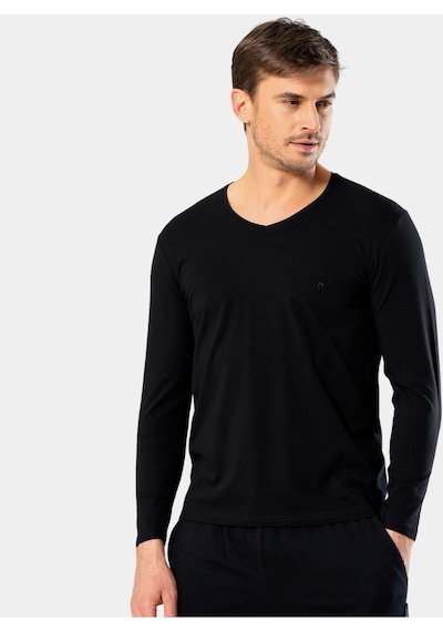 Cacharel Erkek V Yaka Uzun Kollu T-shirt 1334/siyah 001 Cacharel Erkek V Yaka Uzun Kollu T-shirt 1334/siyah 001