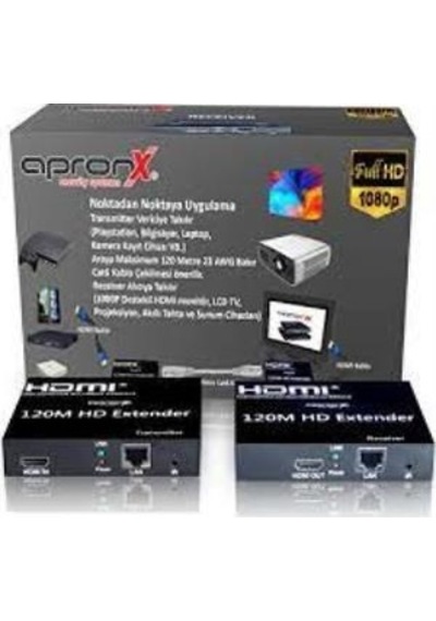 Apronx Apx-120m-b Cat5e-cat6 120 Metre Fullhd 1080p Hdmı Extender