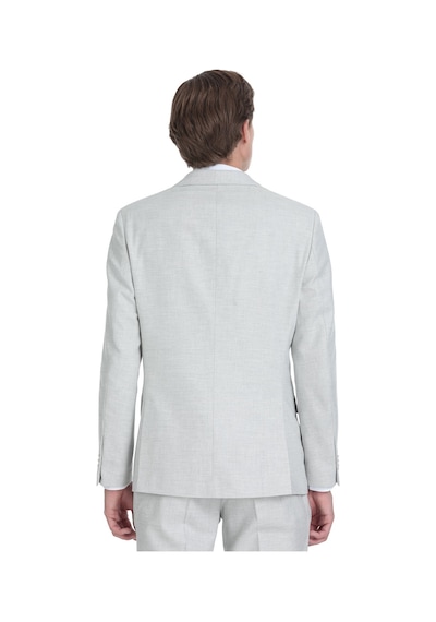 Hatemoğlu Gri Slim Fit Mono Yaka Keten Takım Elbise 36332 Gri