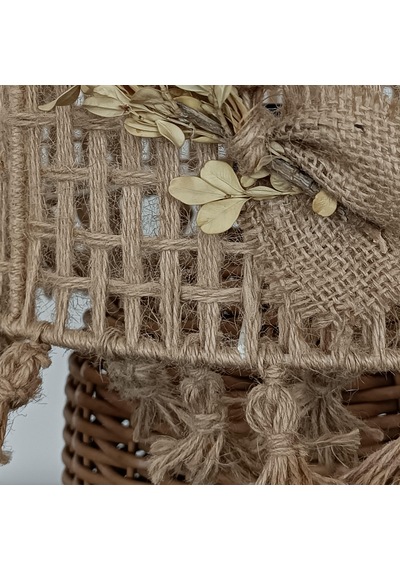 Cerna Kahverengi Rattan Abajur Kahverengi