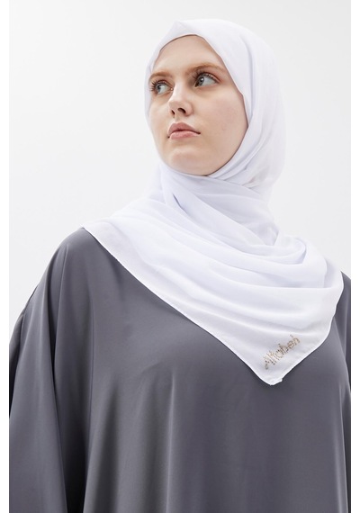 Altobeh Düz Şifon Şal Beyaz