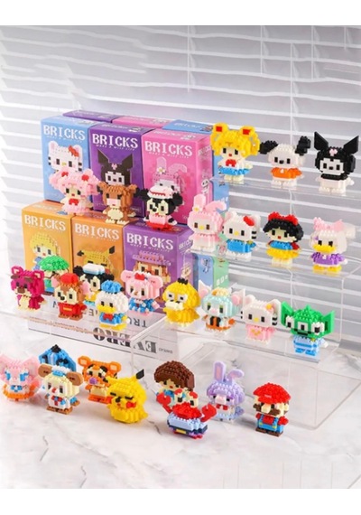 Bricks 20 Li Set Kutulu Mini Yapı Blokları 3d Karakter Figürleri Oyuncak Seti Yapboz Puzzle Karışık Model