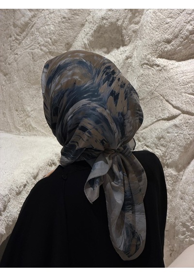 Qalortex Scarf Pamuklu Soft Lara Desen Eşarp-gri