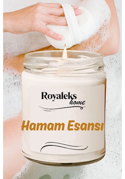 Doğal Özel Seri Kokulu Dekoratif Kavanoz Mum 210 Cc - Hamam Esansı - Ryl Çok Renkli
