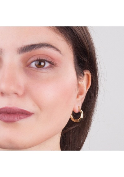 14 Ayar İtalyan Deniz Kabuğu Halka Altın Küpe 3,55 Gr-5972