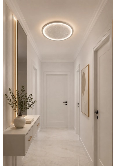 Ay Desenli Premium Kumandalı 3 Renkli Ledli Plafonyer Tavan Avizesi Salon Yatak Odası 43w Modelleri Beyaz