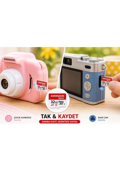 32gb 2'li Paket Hafıza Kartı Mini Kamera Ev Araç Güvelik Kamerası Uyumlu Telefon Micro Sd Class10