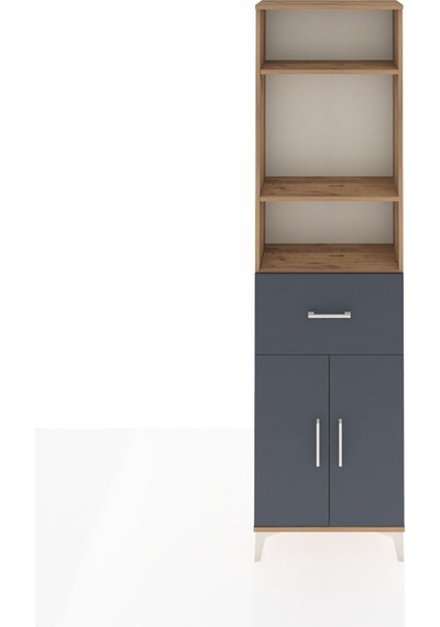 Arges Dolap 4 Raflı Tek Çekmeceli 2 Kapaklı 60x30x221 Çam-ant... Çam