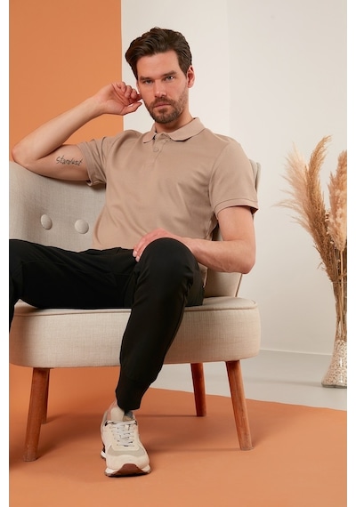 Buratti Regular Fit Pamuklu Düğmeli Erkek Polo Yaka T Shirt 5902326 Vizon