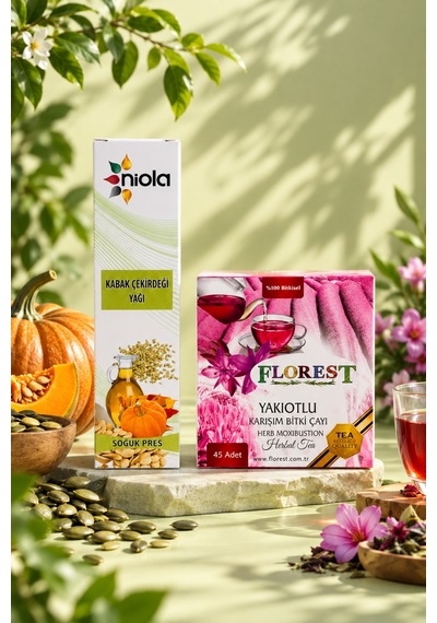 Yakıotlu Karışım Bitki Çayı 90 G + Niola Soğuk Sıkım Kabak Çekirdeği Yağı 250 Ml Set - 926907688