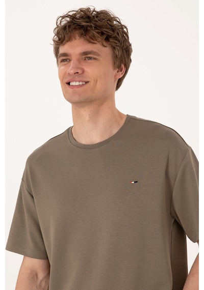 U.S. Polo Assn. Erkek Comfort Fit Bisiklet Yaka Vizon Tişört 50307322-VR052