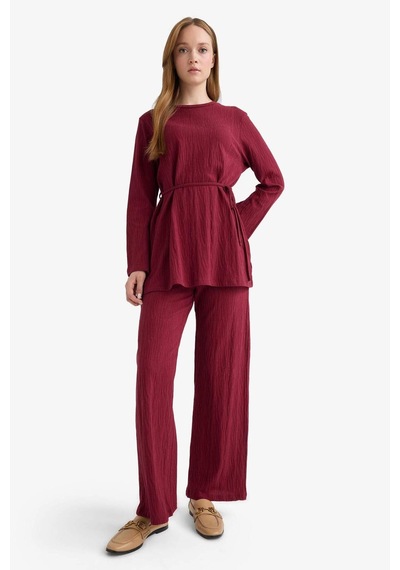 Defacto Wide Leg Geniş Paça Pantolon F6368ax25aubr115 Bordo