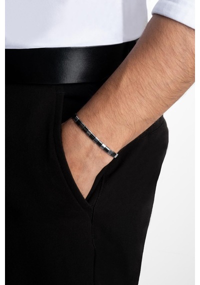 Hematit Taşlı 21 Cm Gümüş Erkek Bileklik Gri 69645176