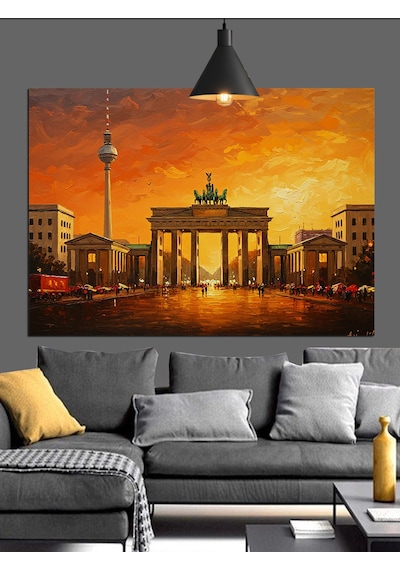Berlin Brandenburg Kapısı Hızı Dekoratif Kanvas - Mdf Ahşap Tablo