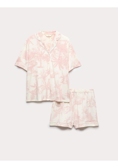 Marks & Spencer Desenli Pijama Takımı T37004643f Pembe