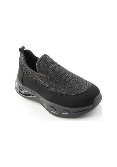 Bambi Siyah Taşlı Kadın Sneaker K01228092220 Taş