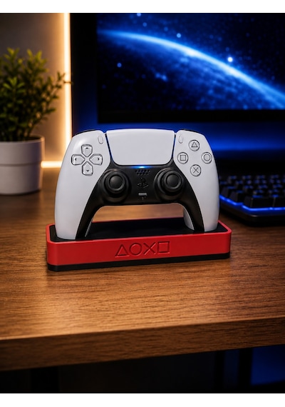 Veriqo 3d Ps5 Dualsense Şarj Ve Stand Ünitesi Playstation 5 Kontrolcü Masaüstü Düzenleyici Standı Kırmızı